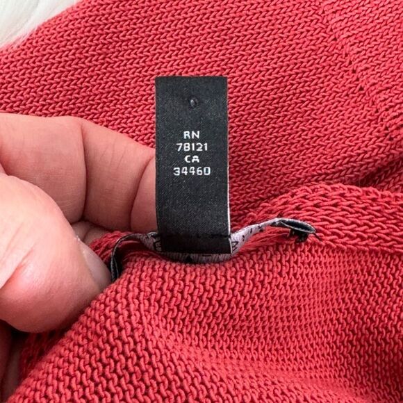 Eileen Fisher Red Organic Cotton/Nylon Blend 3/4 Sleeve Boat Neck Sweater Sz XXS - Picture 6 of 8